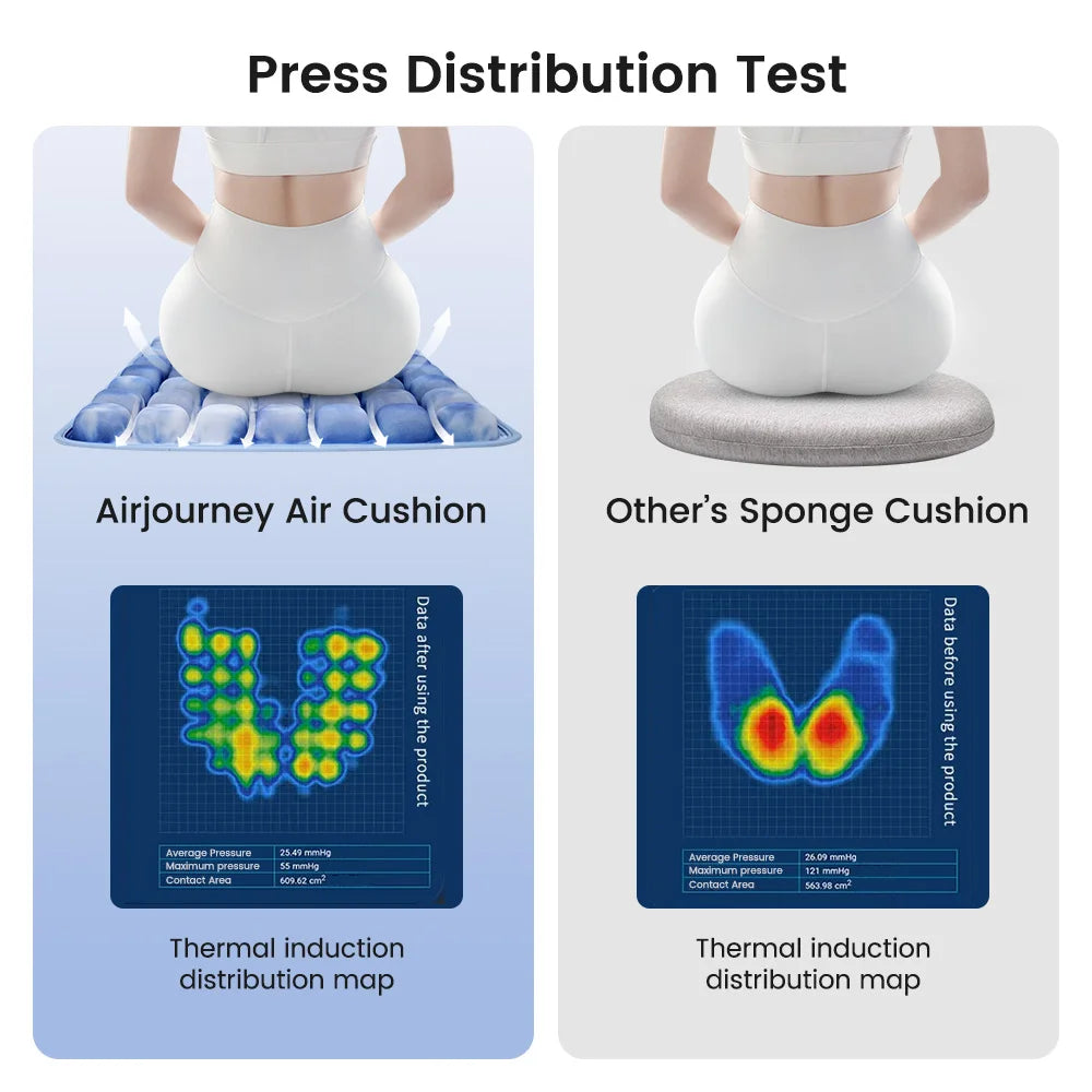 1Pc 3D Ergonomic Chair Cushion for Long Sitting, Office Chair Car Seat Cushion, Adjustable Inflatable Cushion